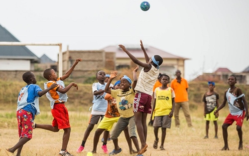 Young soccer players from Africa